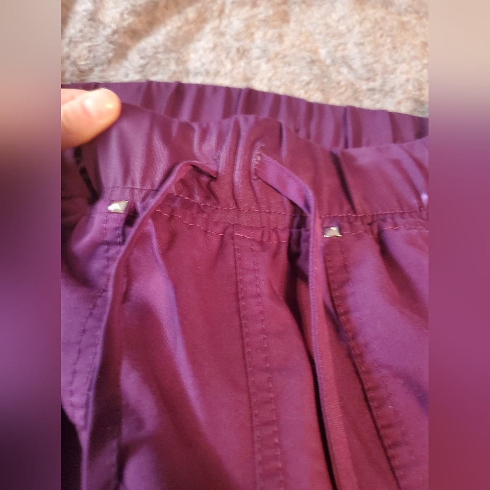 Purple Jogger Style Scrub Pants - Picture 3 of 5